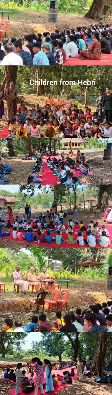 Children of Hebri attending kirtan and storytelling